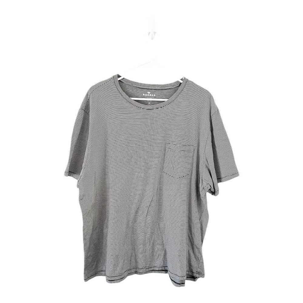 Bombas Black and White Stripe 100% Pima‎ Cotton Short Sleeve T-Shirt Size XXL